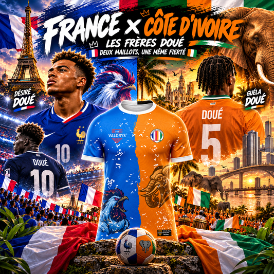 France × Côte d’Ivoire : les frères Doué, deux maillots, une même fierté 🇫🇷🇨🇮⚽