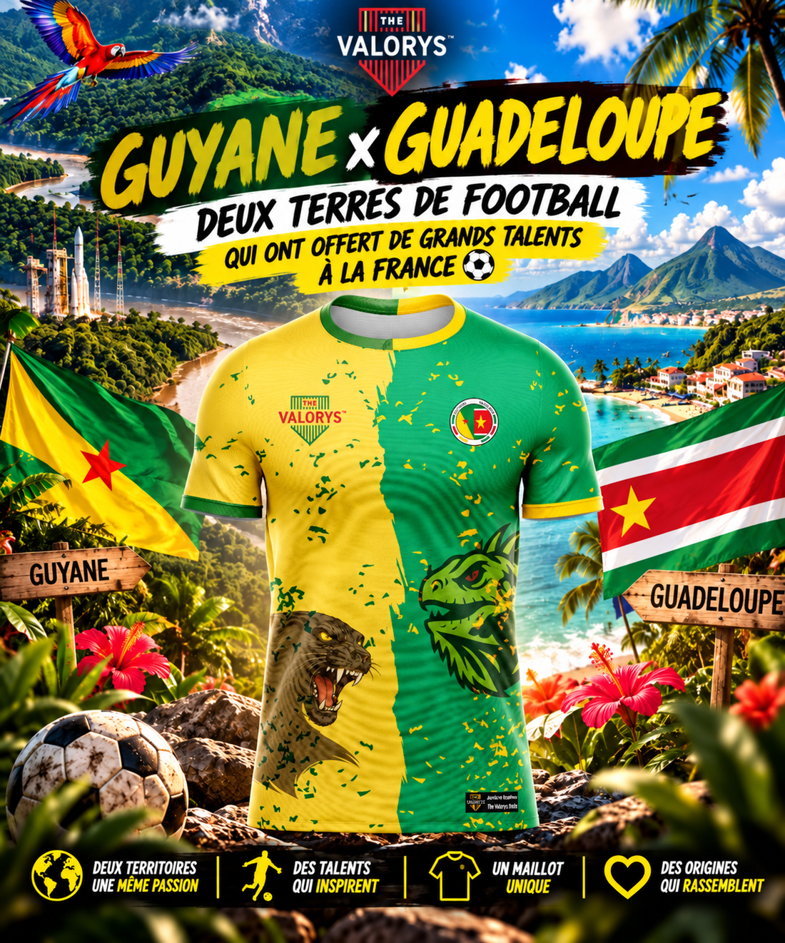 Guyane × Guadeloupe : deux terres de football qui ont offert de grands talents à la France ⚽🌴