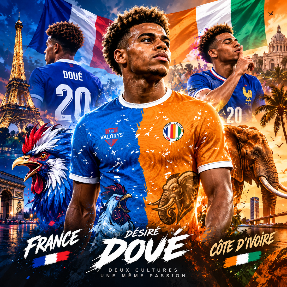🇫🇷 FRANCE × CÔTE D’IVOIRE 🇨🇮 : DÉSIRÉ DOUÉ, LA RICHESSE DE DEUX CULTURES ⚽🌍